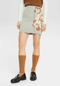ESPRIT Mit Floralem Jacquard-Muster - Minirok - Light Grey New