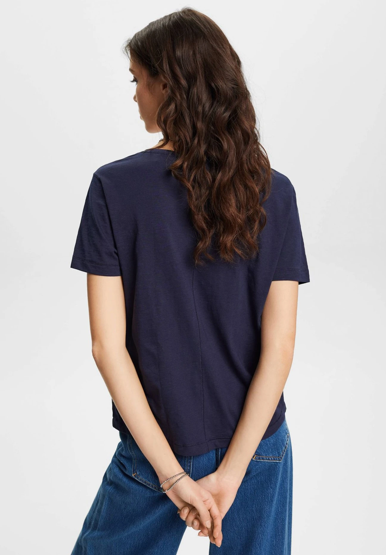 ESPRIT Sticht - T-Shirt Basic - Navy 5 ESPRIT Sticht - T-Shirt Basic - Navy - Afbeelding 3