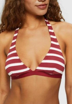 ESPRIT Brela Beach_Par Padded Halterneck Stripe - Bikinitop - Dark Red