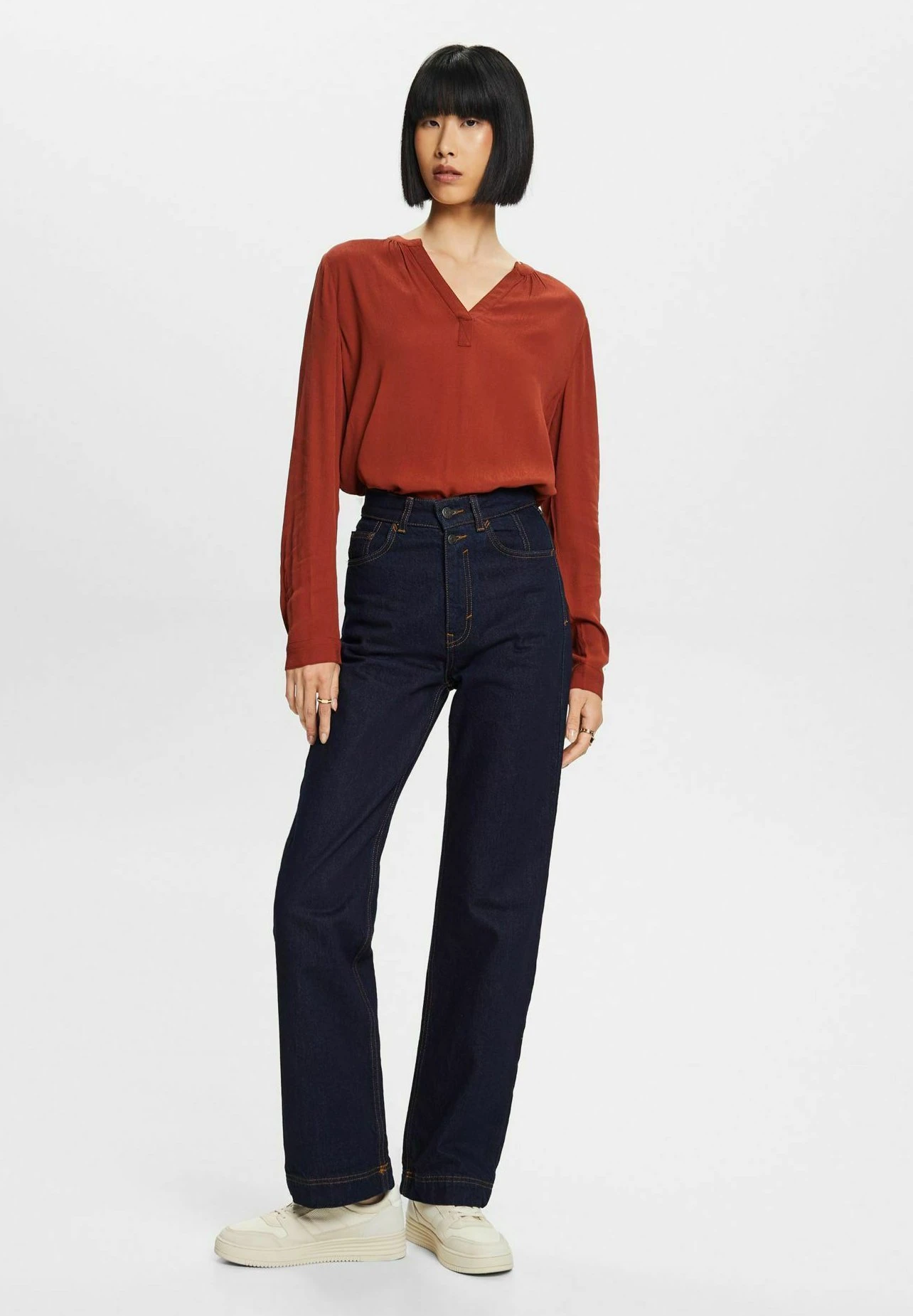 ESPRIT Henley - Blouse - Rust Brown 7 ESPRIT Henley - Blouse - Rust Brown - Afbeelding 5