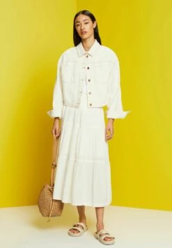 ESPRIT Midi - A-Lijn Rok - White -Esprit 09560f2cf07e4515a3237da5b7fa5cc0