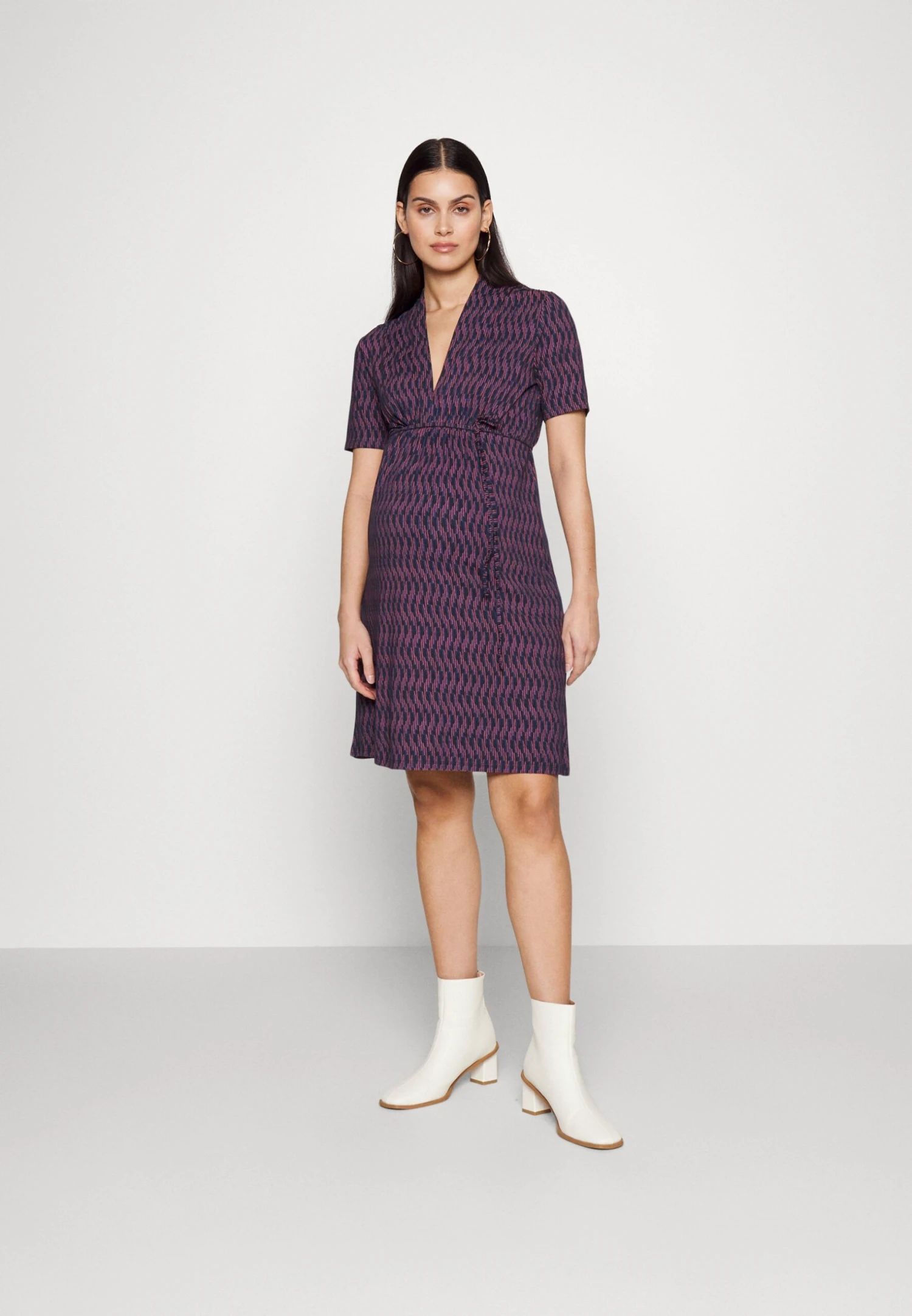 Dress Nursing Short Sleeve- Jerseyjurk - Night Sky Blue 4 Dress Nursing Short Sleeve- Jerseyjurk - Night Sky Blue - Afbeelding 2