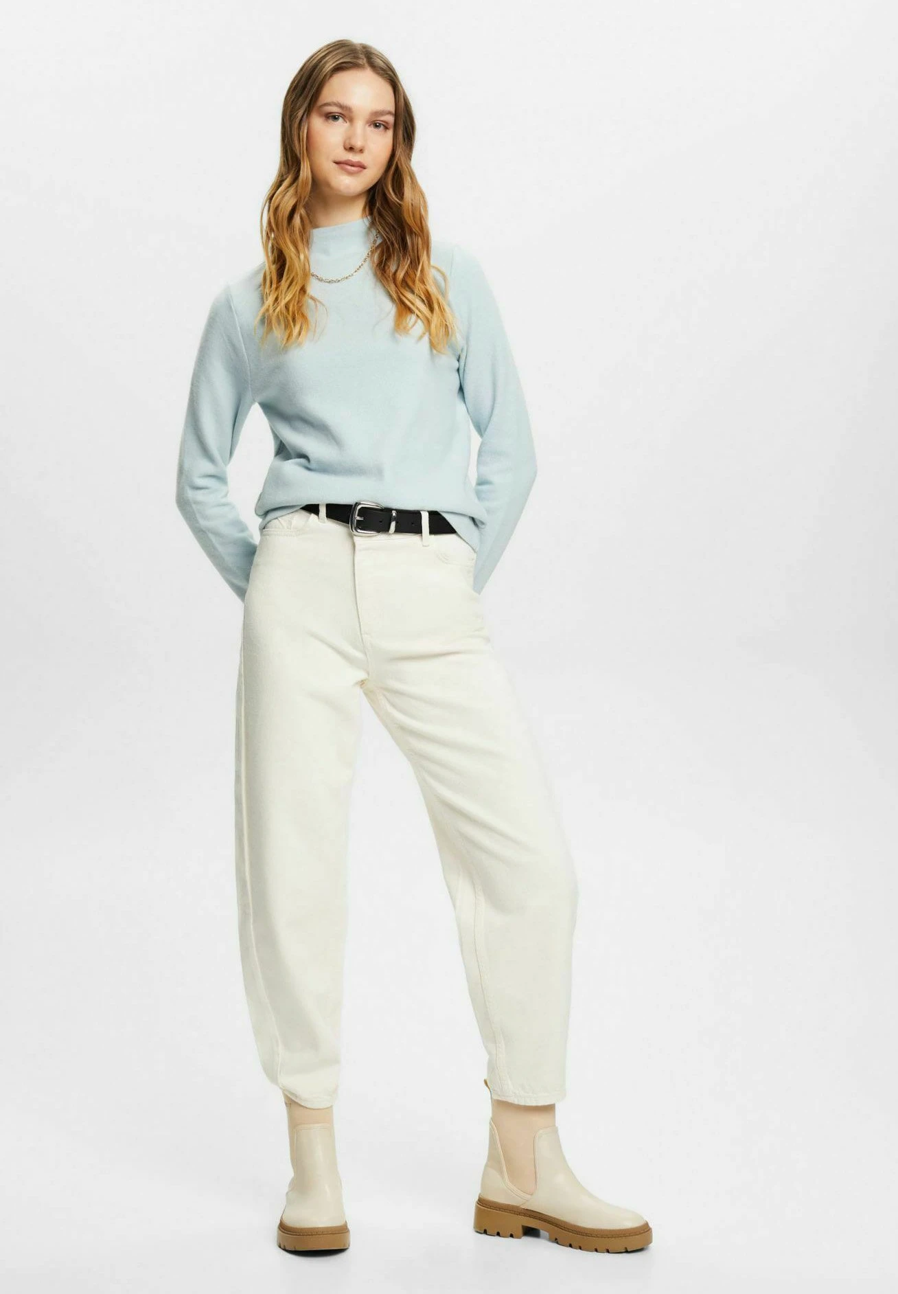 Edc By Esprit High Neck - Trui - Pastel Blue 4 Edc By Esprit High Neck - Trui - Pastel Blue - Afbeelding 2