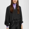 Edc By Esprit Mit Ausschnitt In Wickel Optik - Blouse - Black