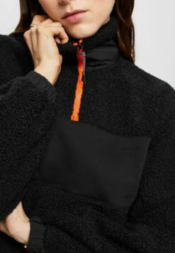 ESPRIT Troyer Aus Material Mix - Fleece Trui - Black -Esprit 1c7577c5af1248c3a412e3ace95ea3cf