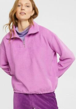 Edc By Esprit Mit Zipkragen - Fleece Trui - Lilac -Esprit 1e42ab9e25fb432eb8e0fc8192fffabe