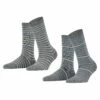 ESPRIT Fine Stripe 2-Pack - Sokken - Light Greymel -Esprit 1e93d0c9445f42ad9b8063ae13acd087