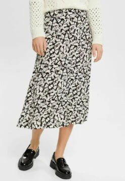 ESPRIT Gemusterter - A-Lijn Rok - Black