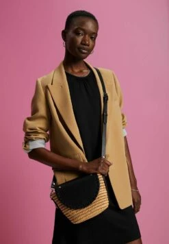 ESPRIT Mini-Korbtasche - Schoudertas - Black