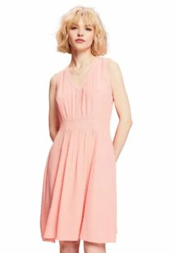 ESPRIT Mit Gesmokter Taille - Jurk - Pink