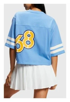 ESPRIT Cropped College Mit Logo - T-Shirt Print - Light Blue Lavender