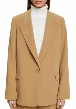 ESPRIT Einreihiger - Halflange Jas - Beige