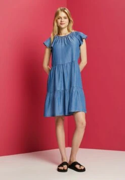 Edc By Esprit Light - Spijkerjurk - Blue Medium Washed New -Esprit 36aa5428a3654d19a10fdc3514f0f84e