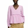 Edc By Esprit Mit Saum-Volant - Blouse - Lilac