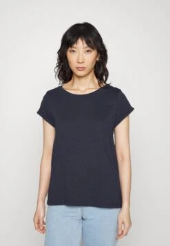 Edc By Esprit Slub Round Neck - T-Shirt Basic - Navy