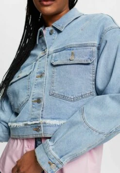 ESPRIT Mit Fransigem Besatz - Spijkerjas - Blue Light Washed -Esprit 40bc77ccef444ae58143a6e971790ca1
