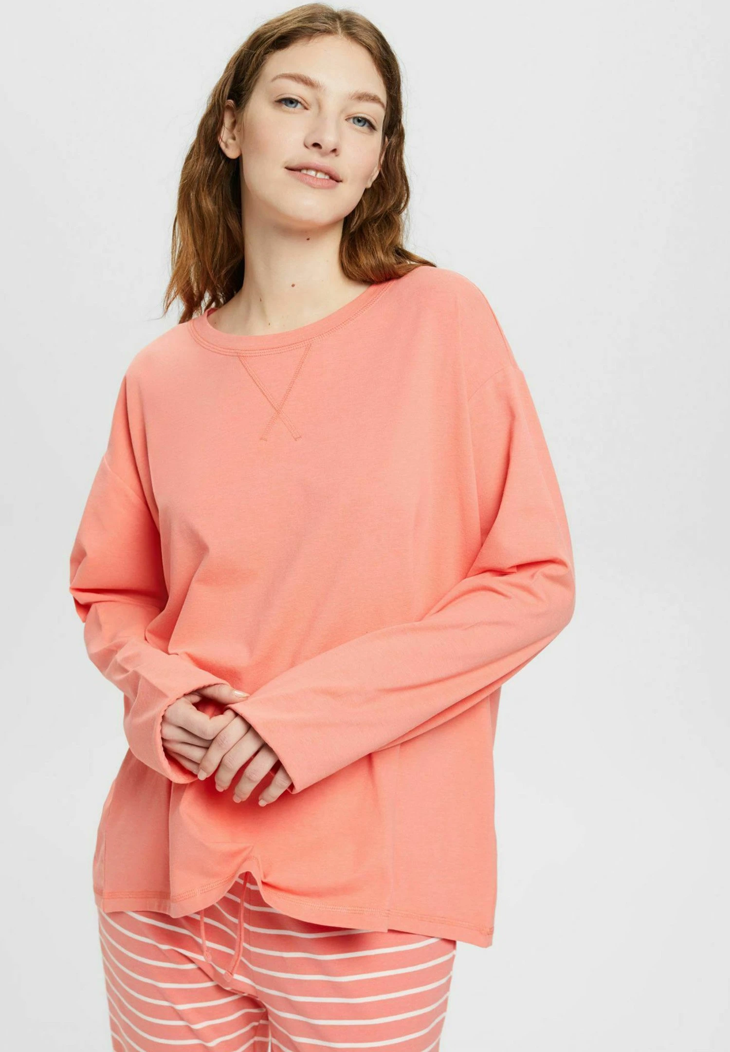 ESPRIT Longsleeve - Pyjamashirt - Coral 3 ESPRIT Longsleeve - Pyjamashirt - Coral