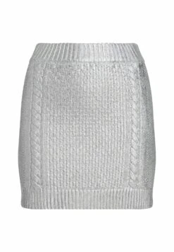 ESPRIT Mit Zopfmuster Im Metallic-Look - A-Lijn Rok - Silver 12 ESPRIT Mit Zopfmuster Im Metallic-Look - A-Lijn Rok - Silver -Esprit 4a4f6ce578824ecc8a1ab2079a233548