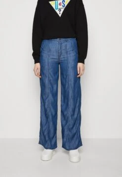 ESPRIT High Rise Wide Leg - Broek - Blue Medium Wash