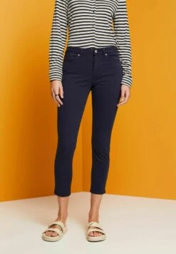 Edc By Esprit Stretchige Mid Rise In Cropped-Länge - Slim Fit Jeans - Navy -Esprit 666ca36490c84fea93491602c44d0f78