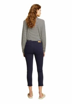 Edc By Esprit Stretchige Mid Rise In Cropped-Länge - Slim Fit Jeans - Navy -Esprit 682bd15882344da496c12433dec173b2