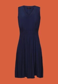 ESPRIT Mit Gesmokter Taille - Jurk - Navy -Esprit 68933b07d63f4f2a9b4fbeb64db53010
