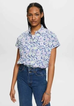 ESPRIT Mit Blumen Print - Overhemdblouse - White