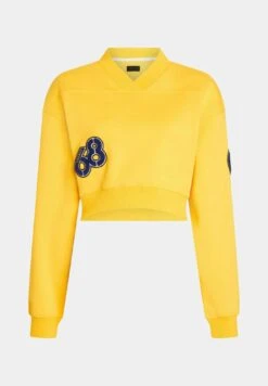 ESPRIT Cropped College Mit Patches - Sweater - Yellow -Esprit 73ae68e7f9f4480fa1b56150d7c14d4c