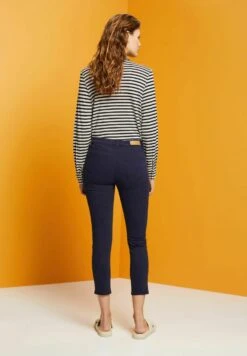 Edc By Esprit Stretchige Mid Rise In Cropped-Länge - Slim Fit Jeans - Navy -Esprit 73e9fe1a4355421ea2cb57b44fad39e7
