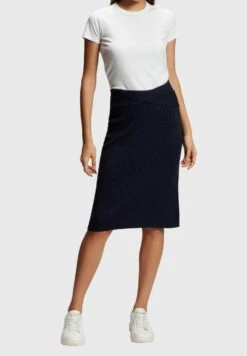 ESPRIT Gerippter Metallic Mit Twist-Effekt - Kokerrok - Navy