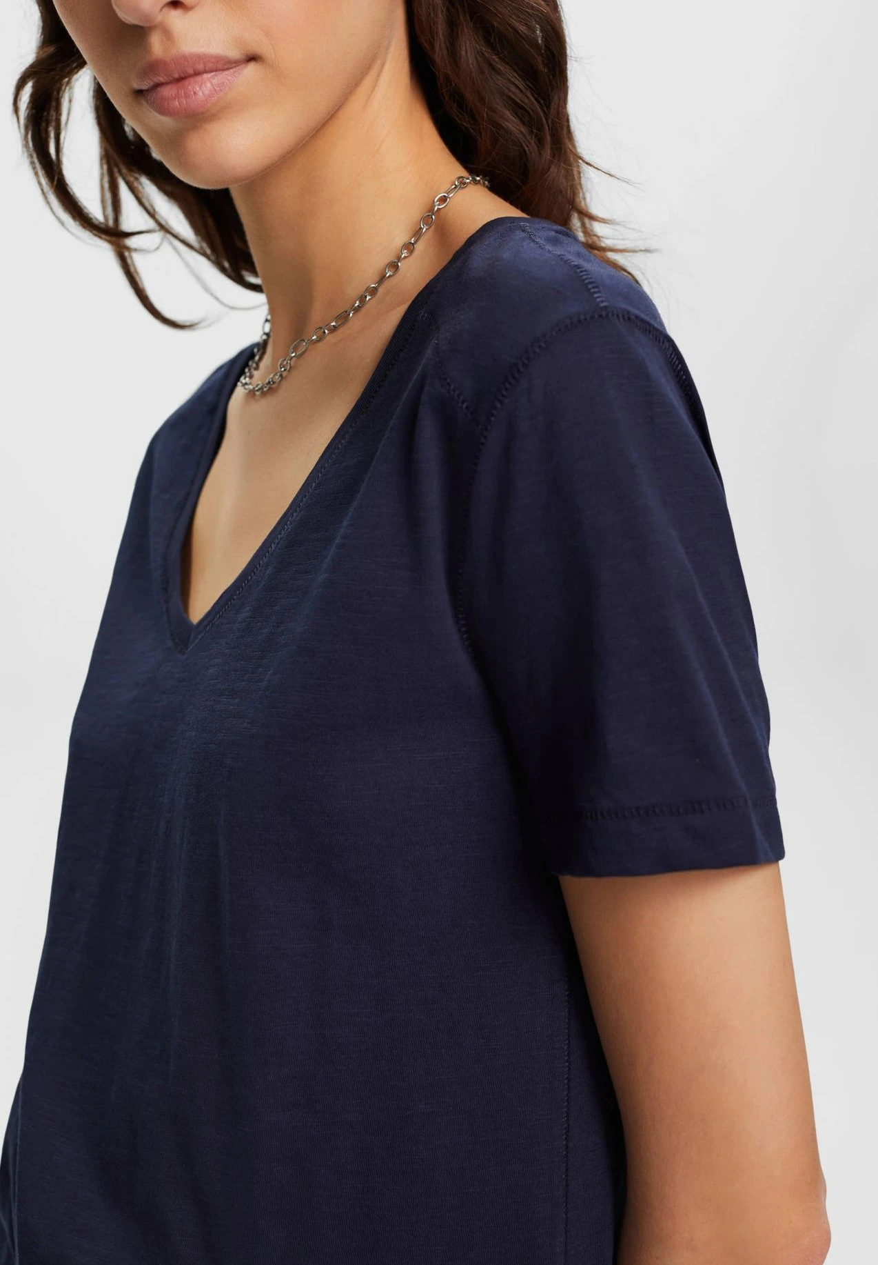 ESPRIT Sticht - T-Shirt Basic - Navy 6 ESPRIT Sticht - T-Shirt Basic - Navy - Afbeelding 4