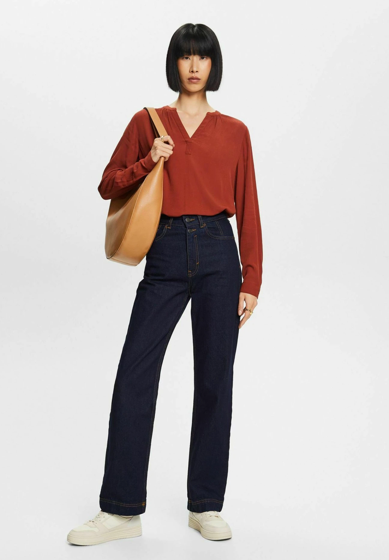 ESPRIT Henley - Blouse - Rust Brown 4 ESPRIT Henley - Blouse - Rust Brown - Afbeelding 2