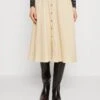 ESPRIT Buttoned Skirt - A-Lijn Rok - Sand