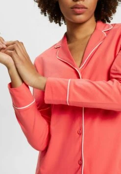 ESPRIT Beautiful Basics Long Leg Long Sleeve - Pyjama - Coral -Esprit 8b174e35ab3645d6959e49f787b77bbb