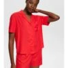 ESPRIT Matt Shiny Wv_Cve Solid - Pyjama - Red