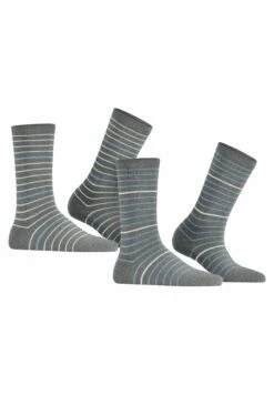 ESPRIT Fine Stripe 2-Pack - Sokken - Light Greymel -Esprit 971105690fb84ec9b6f2c061b1fcc3c6