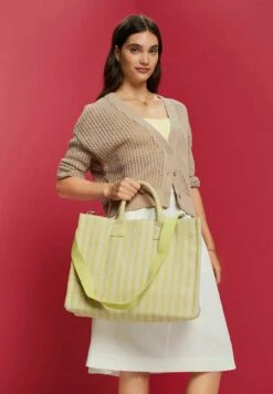 ESPRIT Gestreifter - Shopper - Lime Yellow