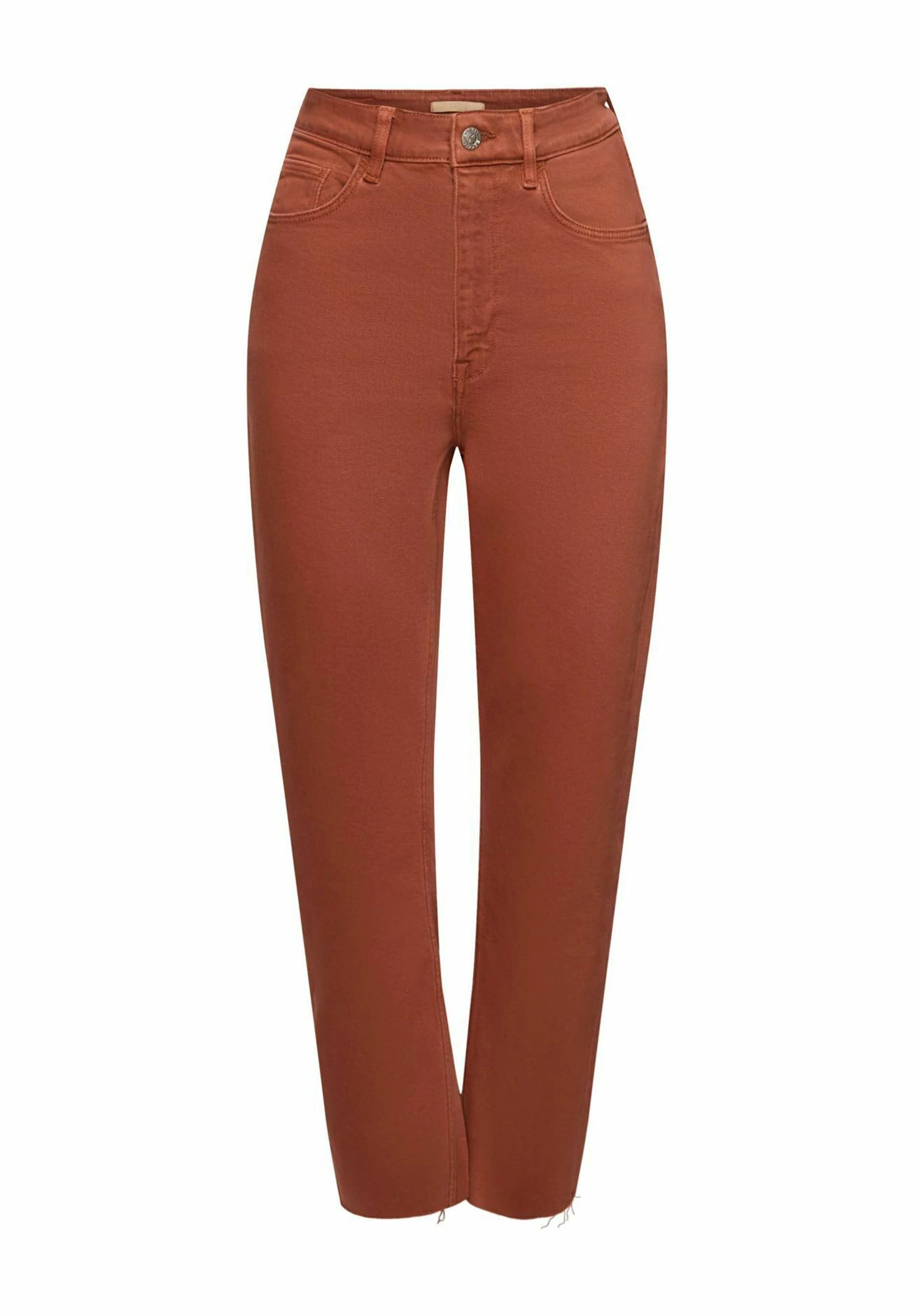 Edc By Esprit Cropped Mit Fransensaum - Slim Fit Jeans - Rust Brown 7 Edc By Esprit Cropped Mit Fransensaum - Slim Fit Jeans - Rust Brown - Afbeelding 5