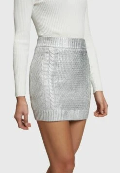 ESPRIT Mit Zopfmuster Im Metallic-Look - A-Lijn Rok - Silver 10 ESPRIT Mit Zopfmuster Im Metallic-Look - A-Lijn Rok - Silver -Esprit a3a7a3a5bfa847e790ae720b315aa800
