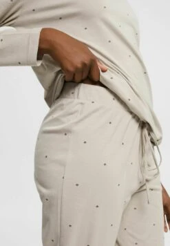 ESPRIT Set Seasonal Print Cocve Pj Allls - Pyjama - Light Taupe -Esprit a86d1630304a4db6b11018f4bd8f0d0d