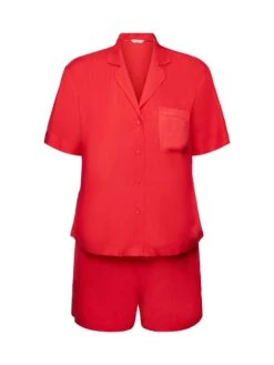 ESPRIT Matt Shiny Wv_Cve Solid - Pyjama - Red -Esprit abdd890109ec4e72af4d4bb98b1ae5b5