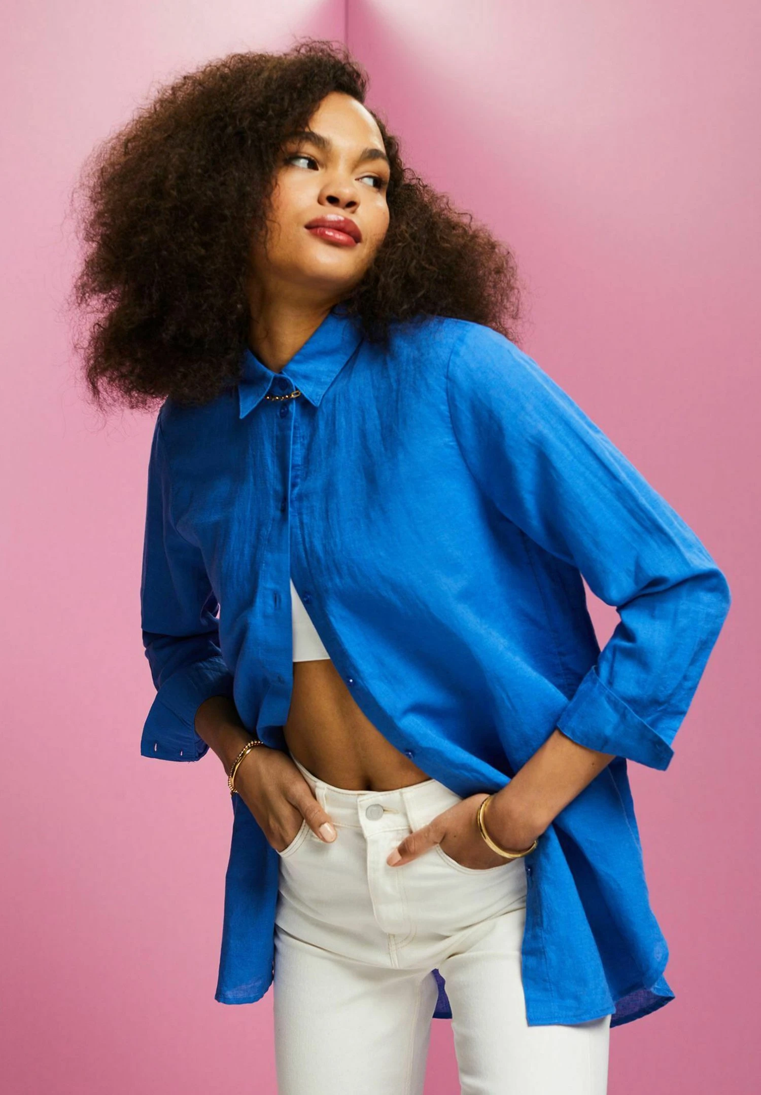 ESPRIT Overhemdblouse - Bright Blue 8 ESPRIT Overhemdblouse - Bright Blue - Afbeelding 6