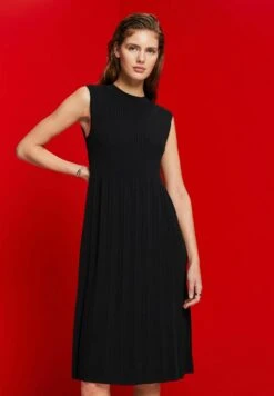 ESPRIT Ärmelloses Mit Rundhals - Gebreide Jurk - Black -Esprit adc06583cd2f4991ac996eeaa6d96434