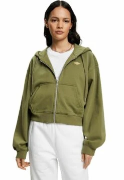 ESPRIT Cropped Mit Reissverschluss Und Logoprint Hinten - Sweater Met Rits - Olive -Esprit b223df59a2254b4ebc84ba4cbbc51c22