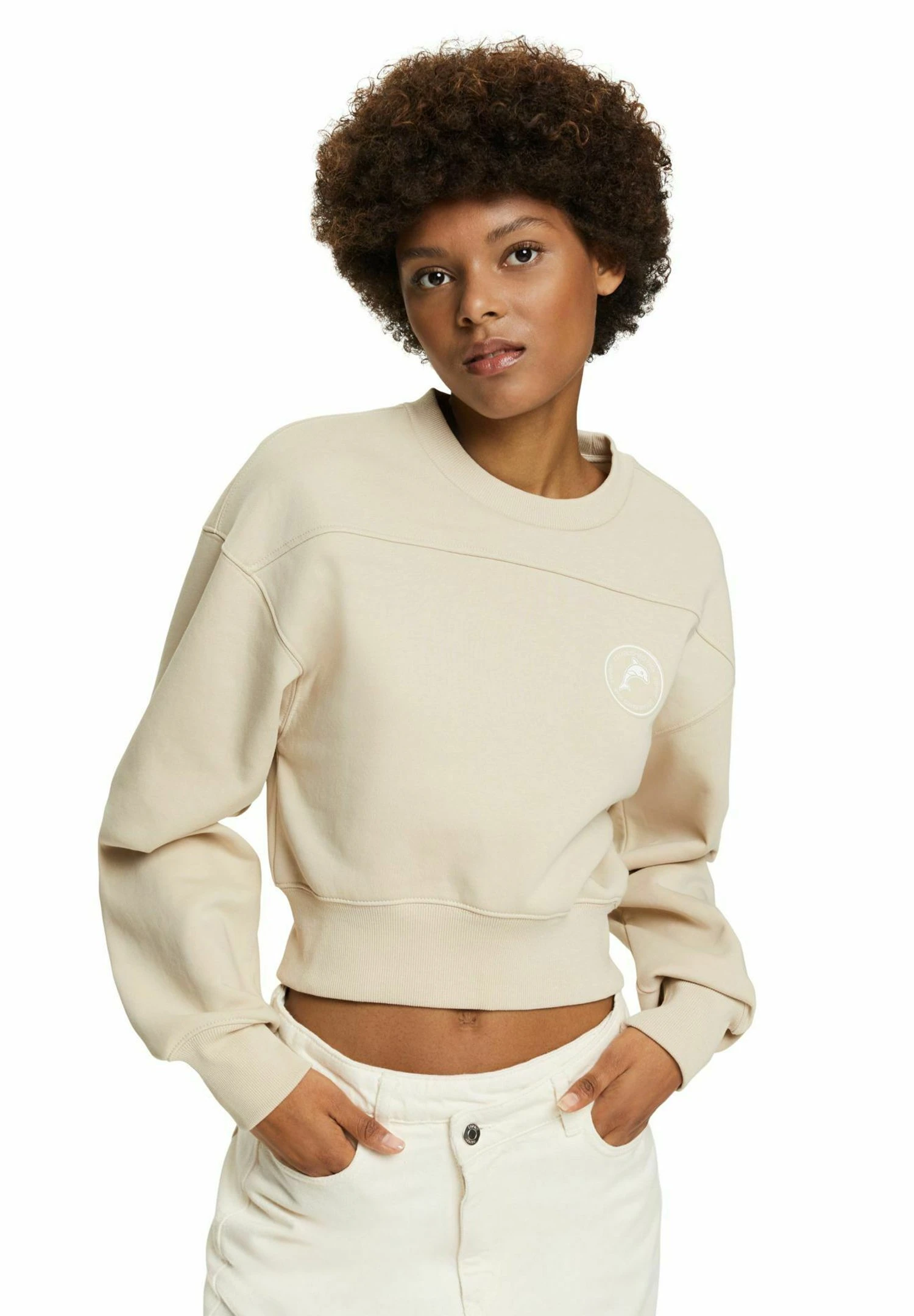 ESPRIT Cropped - Sweater - Light Taupe 9 ESPRIT Cropped - Sweater - Light Taupe - Afbeelding 7