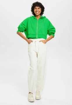 Edc By Esprit Gecroppter Mit Zipper - Sweater Met Rits - Green -Esprit b8b116c6d01c4e64a594700a198279bb