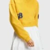 ESPRIT Cropped College Mit Patches - Sweater - Yellow -Esprit b9fee846707642139cede3c55c464ff8