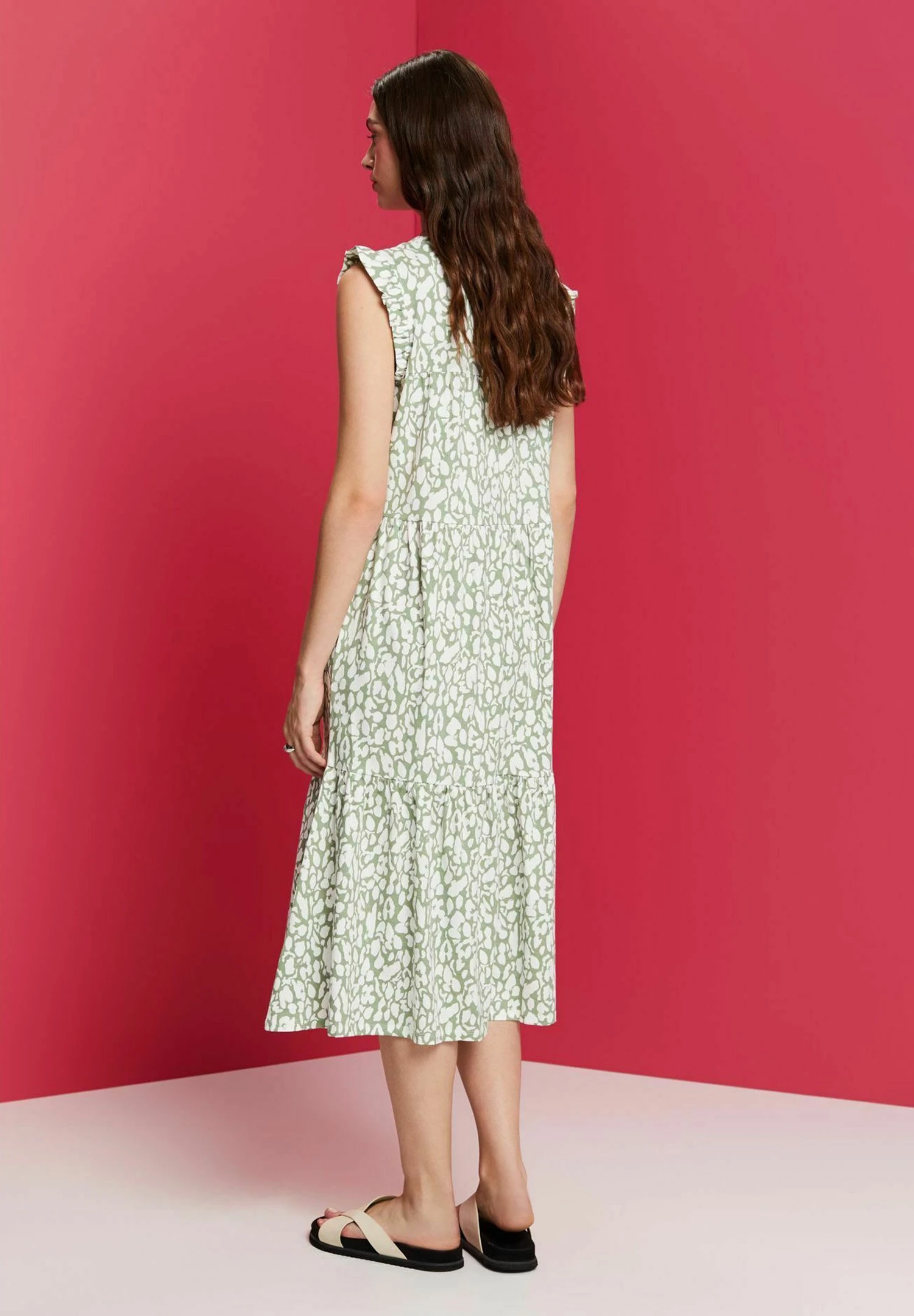 Edc By Esprit Printed - Jurk - Pale Khaki 4 Edc By Esprit Printed - Jurk - Pale Khaki - Afbeelding 2