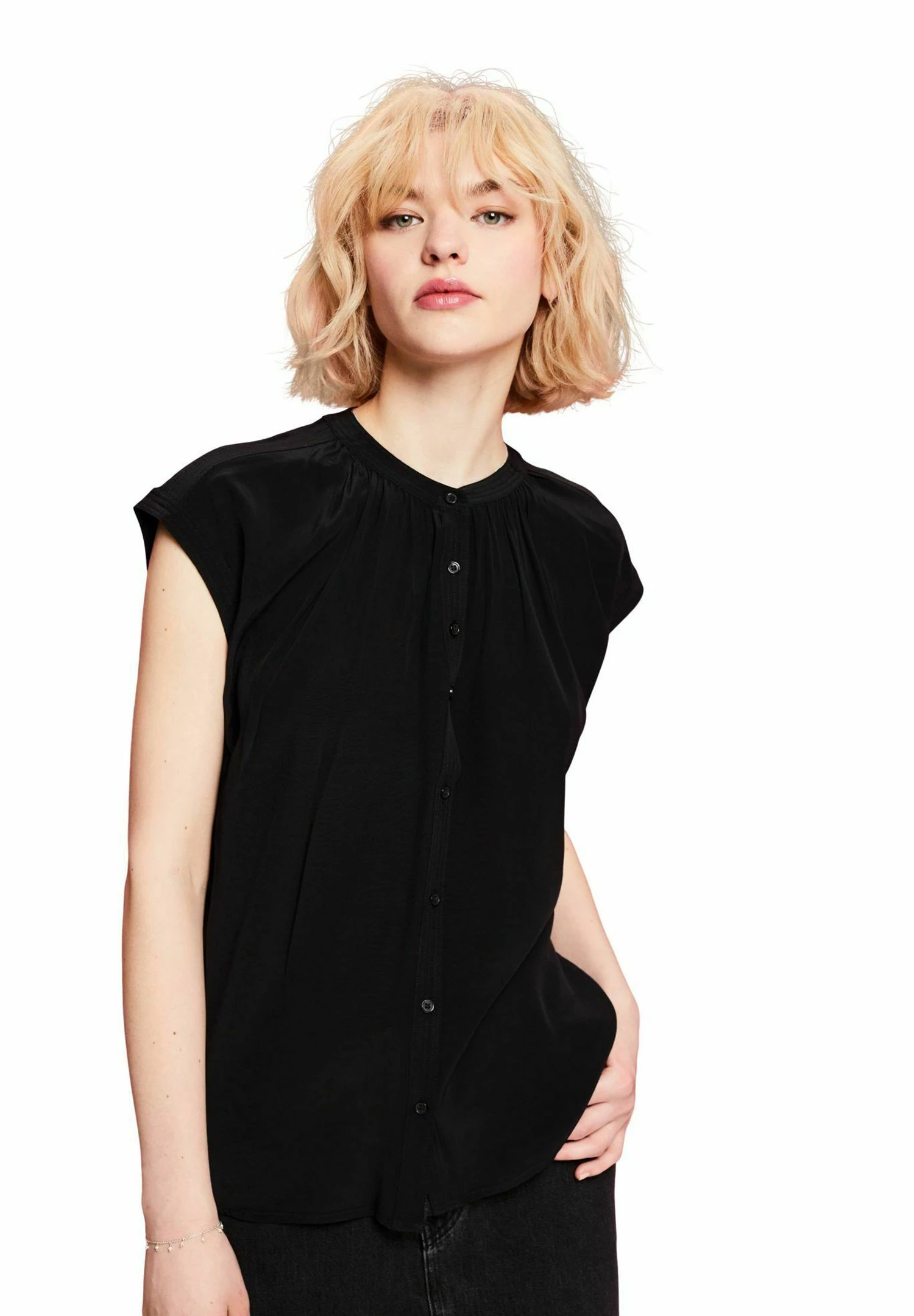 ESPRIT Kurzarm - Overhemdblouse - Black 3 ESPRIT Kurzarm - Overhemdblouse - Black