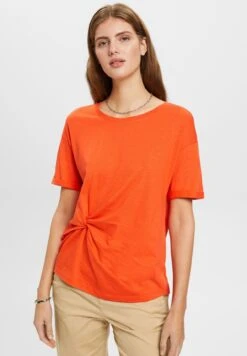 ESPRIT Twisted Hem - T-Shirt Print - Orange Red